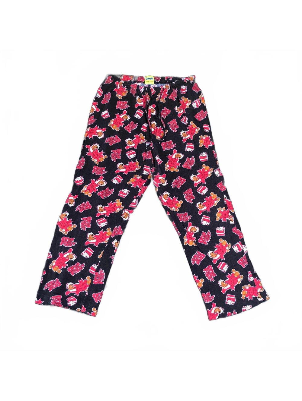 Scooby-Doo Black Pajama Pants with Red and White Holiday Print